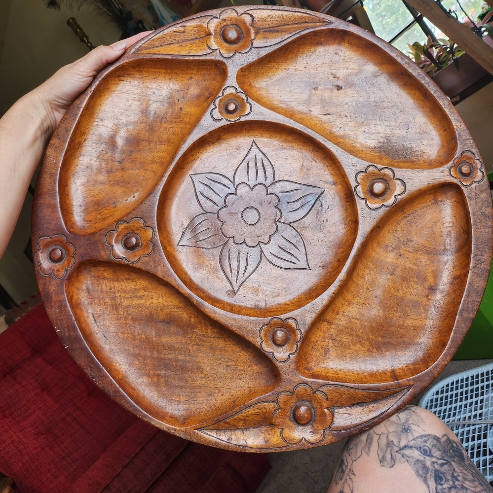 Hand Carved Tray Large Haiti Beautiful!